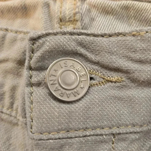 Isabel Marant Linen Cotton Preppy Straight Leg Pants Jeans Gray Womens Size 6 - Picture 4 of 10